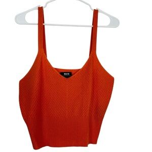 Maeve by Anthropologie 100% Cashmere Knit Tank Cami Top Peach Orange M